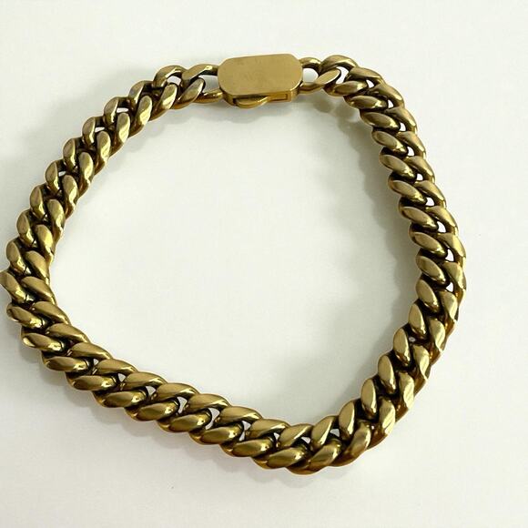Balanzi Gold Tone 8mm Cuban Chain 8.5” Bracelet Size 8 - Picture 2 of 7